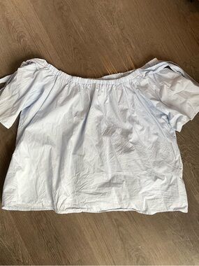 NWOT H&M Light Blue Off-Shoulder Blouse